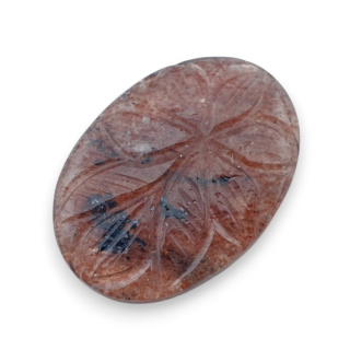 Kwarc truskawkowy kaboszon carving 29x21 mm nr 63