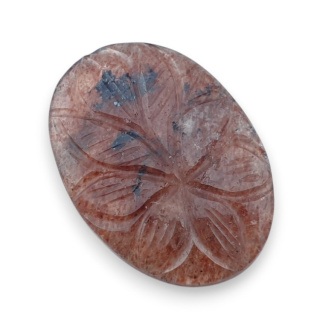 Kwarc truskawkowy kaboszon carving 29x21 mm nr 63