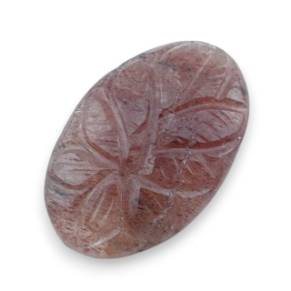 Kwarc truskawkowy kaboszon carving 30x19 mm nr 49