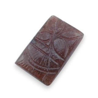 Kwarc truskawkowy kaboszon carving 30x20 mm nr 43