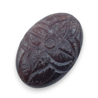Kwarc truskawkowy kaboszon carving 30x20 mm nr 73