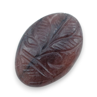 Kwarc truskawkowy kaboszon carving 30x21 mm nr 33
