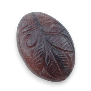 Kwarc truskawkowy kaboszon carving 30x21 mm nr 33