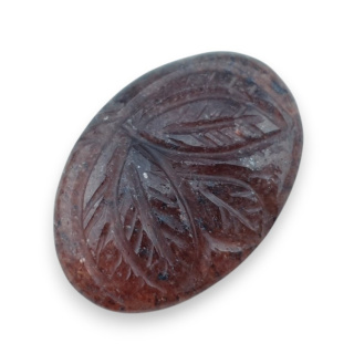 Kwarc truskawkowy kaboszon carving 30x21 mm nr 60