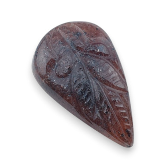 Kwarc truskawkowy kaboszon carving 31x19 mm nr 58