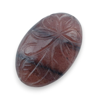 Kwarc truskawkowy kaboszon carving 31x21 mm nr 16