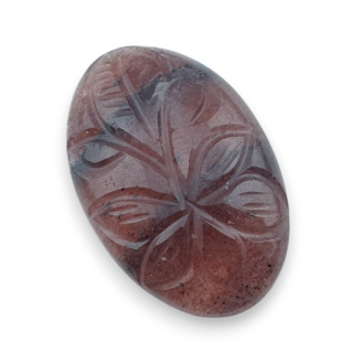 Kwarc truskawkowy kaboszon carving 31x21 mm nr 16