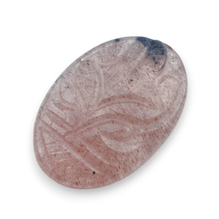 Kwarc truskawkowy kaboszon carving 31x21 mm nr 2