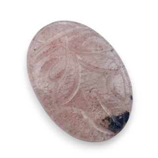 Kwarc truskawkowy kaboszon carving 31x21 mm nr 2