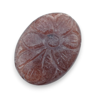 Kwarc truskawkowy kaboszon carving 31x23 mm nr 44