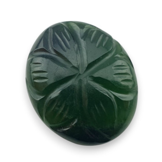 Nefryt kaboszon carving 21x18 mm nr 73