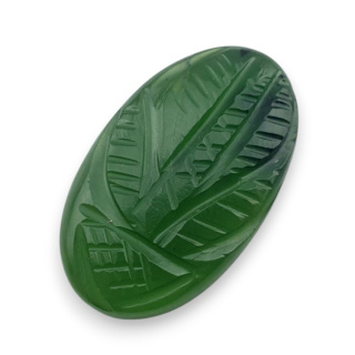 Nefryt kaboszon carving 27x16 mm nr 22