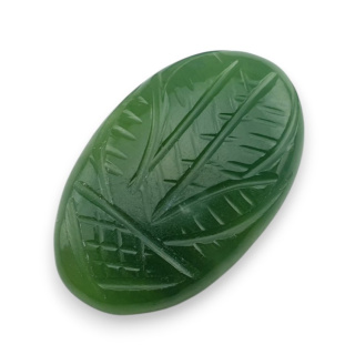 Nefryt kaboszon carving 29x18 mm nr 26