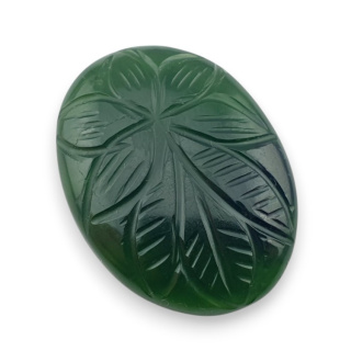 Nefryt kaboszon carving 31x23 mm nr 5