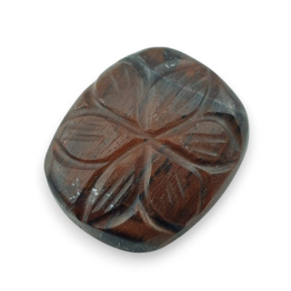 Tygrysie oko czerwone kaboszon carving 21x17 mm nr 27