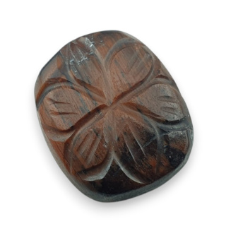 Tygrysie oko czerwone kaboszon carving 21x17 mm nr 27