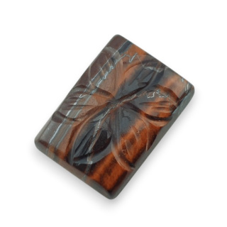 Tygrysie oko czerwone kaboszon carving 22x16 mm nr 6
