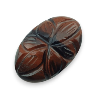 Tygrysie oko czerwone kaboszon carving 23x15 mm nr 30