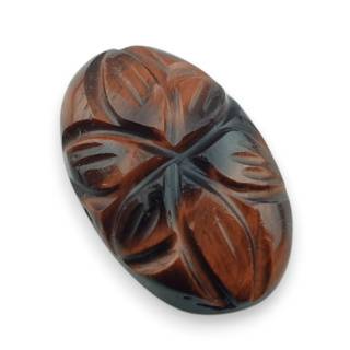 Tygrysie oko czerwone kaboszon carving 23x15 mm nr 30