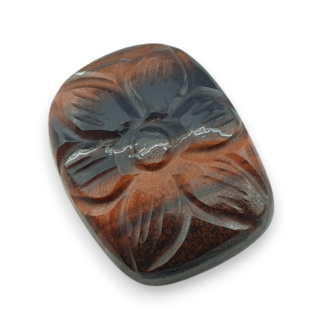 Tygrysie oko czerwone kaboszon carving 23x18 mm nr 38