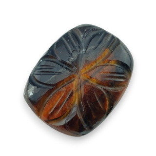 Tygrysie oko czerwone kaboszon carving 23x19 mm nr 37