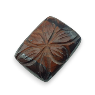 Tygrysie oko czerwone kaboszon carving 24x18 mm nr 64