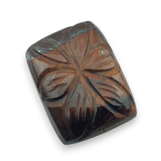 Tygrysie oko czerwone kaboszon carving 24x18 mm nr 64