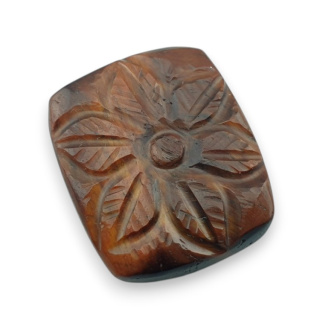 Tygrysie oko czerwone kaboszon carving 25x21 mm nr 56