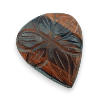Tygrysie oko czerwone kaboszon carving 25x21 mm nr 7