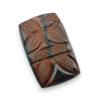 Tygrysie oko czerwone kaboszon carving 26x16 mm nr 3