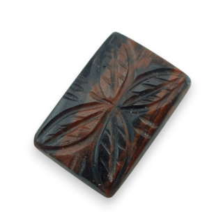 Tygrysie oko czerwone kaboszon carving 26x18 mm nr 22