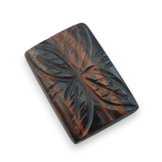 Tygrysie oko czerwone kaboszon carving 26x18 mm nr 22