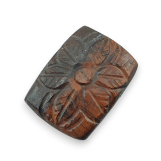 Tygrysie oko czerwone kaboszon carving 26x19 mm nr 55