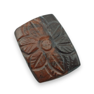 Tygrysie oko czerwone kaboszon carving 26x19 mm nr 55