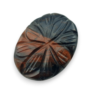 Tygrysie oko czerwone kaboszon carving 26x20 mm nr 69