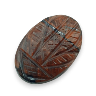 Tygrysie oko czerwone kaboszon carving 27x18 mm nr 10