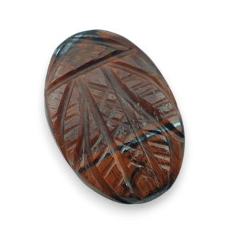 Tygrysie oko czerwone kaboszon carving 27x18 mm nr 10