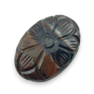 Tygrysie oko czerwone kaboszon carving 27x19 mm nr 50