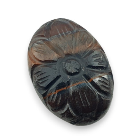 Tygrysie oko czerwone kaboszon carving 27x19 mm nr 50 Tygrysie oko czerwone kaboszon carving 27x19 mm nr 50