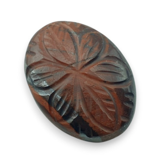 Tygrysie oko czerwone kaboszon carving 27x20 mm nr 52