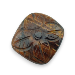 Tygrysie oko czerwone kaboszon carving 27x25 mm nr 1