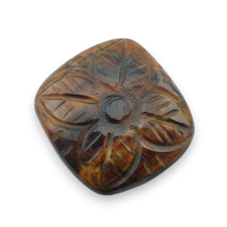 Tygrysie oko czerwone kaboszon carving 27x25 mm nr 1