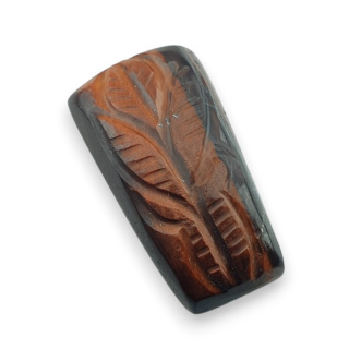 Tygrysie oko czerwone kaboszon carving 28x15 mm nr 36