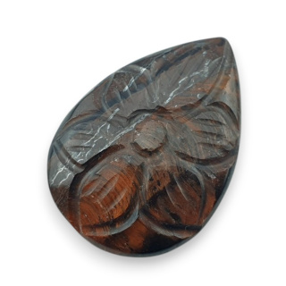 Tygrysie oko czerwone kaboszon carving 28x20 mm nr 12