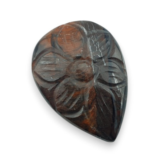 Tygrysie oko czerwone kaboszon carving 28x20 mm nr 12