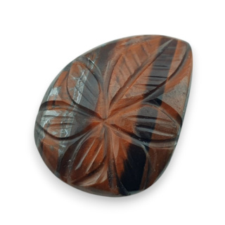Tygrysie oko czerwone kaboszon carving 29x22 mm nr 28
