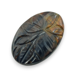 Tygrysie oko czerwone kaboszon carving 30x20 mm nr 47