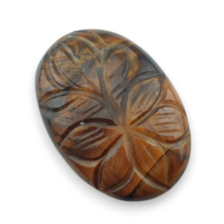 Tygrysie oko czerwone kaboszon carving 30x21 mm nr 21