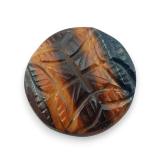 Tygrysie oko czerwone kaboszon carving fi 23 mm nr 11
