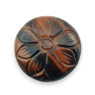 Tygrysie oko czerwone kaboszon carving fi 24 mm nr 17